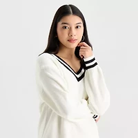 by&by Womens Long Sleeve Striped Sweater Dress Juniors