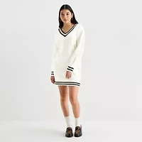 by&by Womens Long Sleeve Striped Sweater Dress Juniors