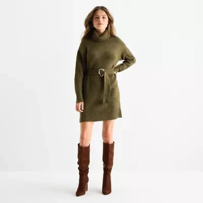 by&by Womens Long Sleeve Sweater Dress Juniors