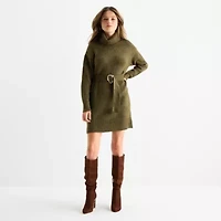 by&by Womens Long Sleeve Sweater Dress Juniors