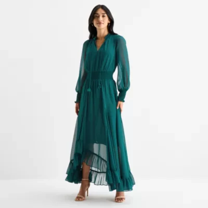 Sam And Jess Womens Long Sleeve Maxi Dress