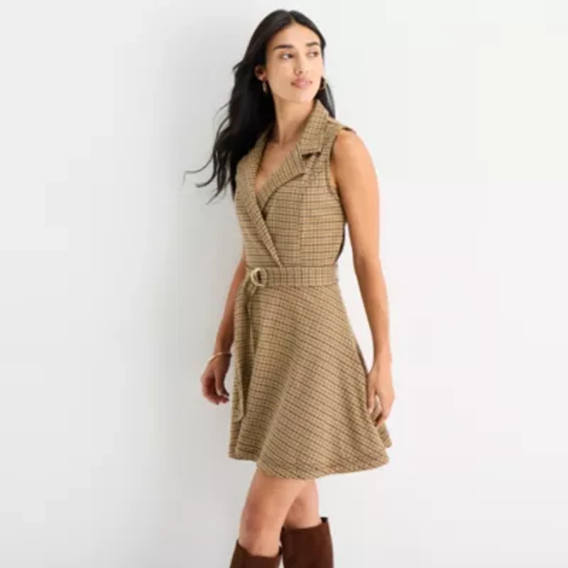 Sam And Jess Womens Sleeveless Fit + Flare Dress
