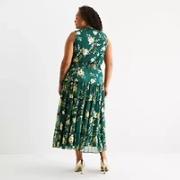 Sam And Jess Womens Sleeveless Floral Plus Maxi Dress