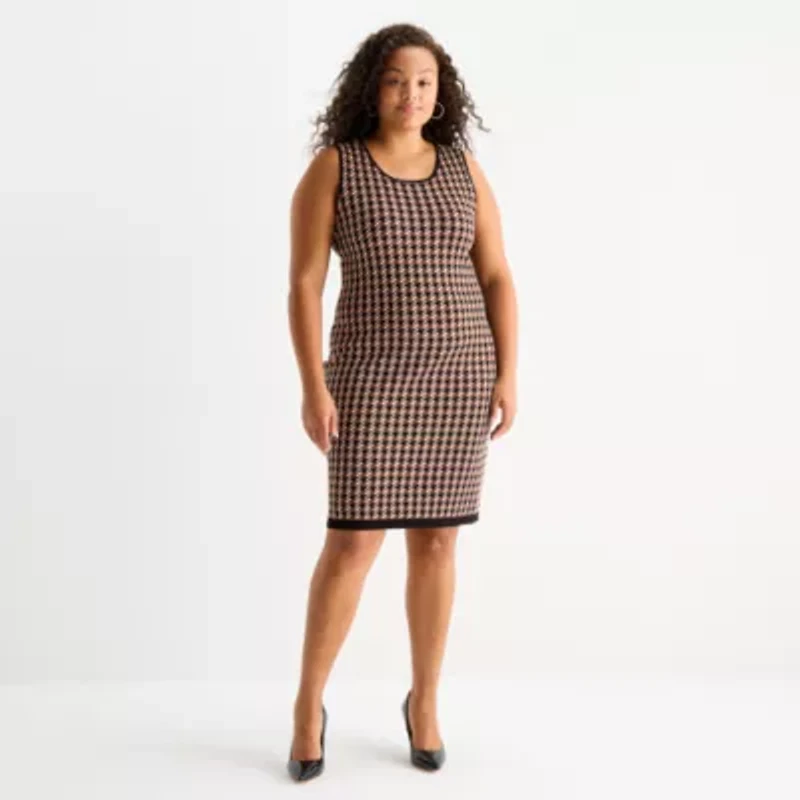 Melonie T Womens Plus Long Sleeve Jacket Sweater Dress