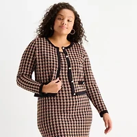 Melonie T Womens Plus Long Sleeve Jacket Sweater Dress
