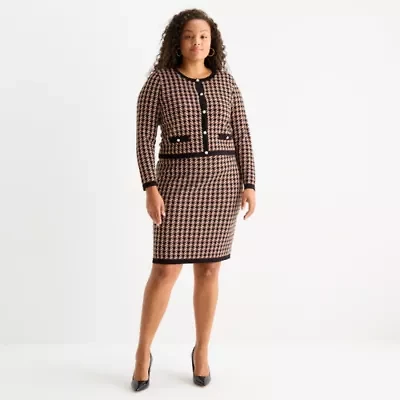 Melonie T Womens Plus Long Sleeve Jacket Sweater Dress