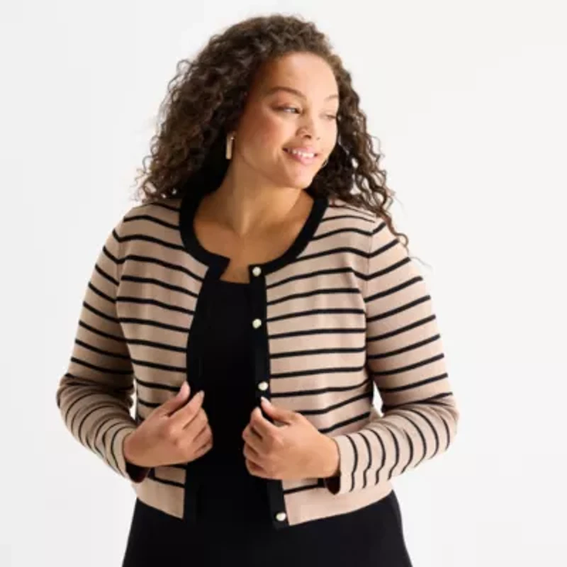 Melonie T Womens Sleeveless Striped Sweater Dress Plus