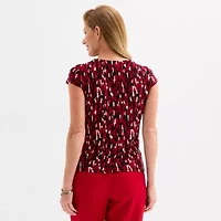 Black Label by Evan-Picone Womens Cowl Neck Sleeveless Blouse