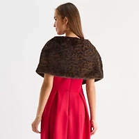 Danny & Nicole Womens Faux Fur Shrug