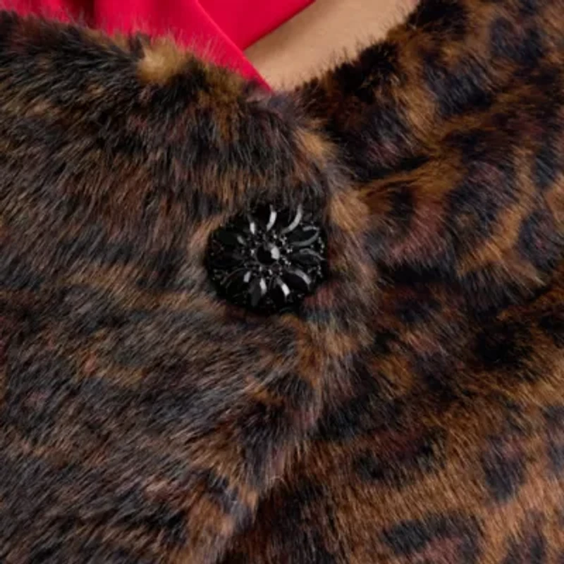 Danny & Nicole Womens Faux Fur Shrug