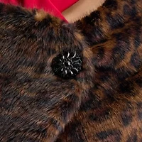 Danny & Nicole Womens Faux Fur Shrug