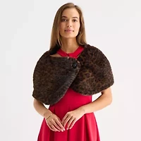 Danny & Nicole Womens Faux Fur Shrug