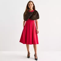 Danny & Nicole Womens Faux Fur Shrug