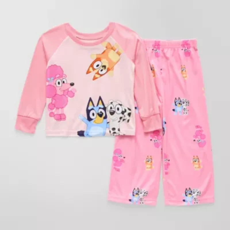 Toddler Girls Bluey Crew Neck Long Sleeve 2-pc. Pajama Sets