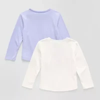 Okie Dokie Toddler & Little Girls Round Neck Long Sleeve Regular Fit 2-pc. Graphic T-Shirt