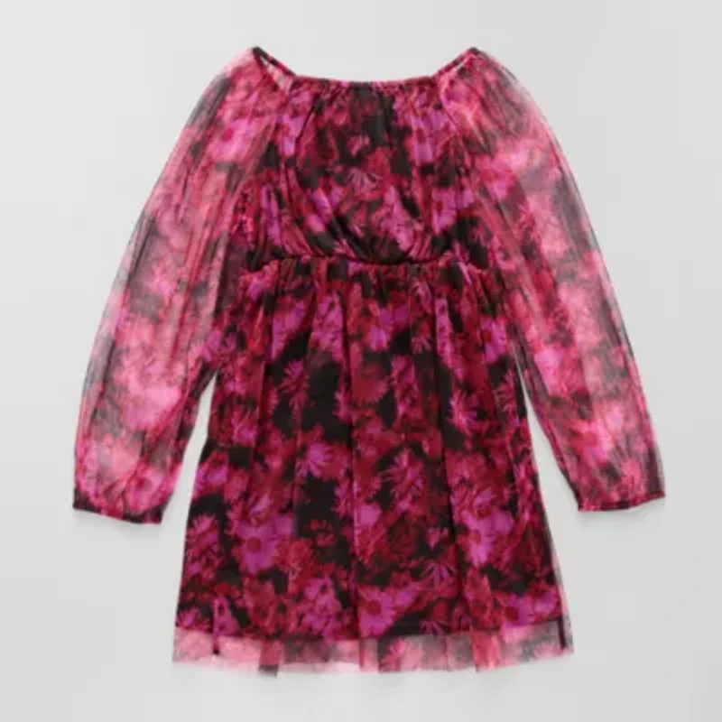 Thereabouts Little & Big Kid Girls Long Sleeve Balloon A-Line Dress