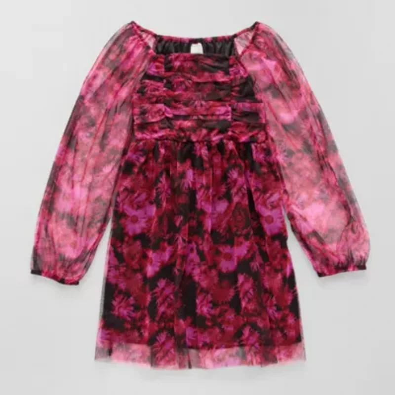 Thereabouts Little & Big Kid Girls Long Sleeve Balloon A-Line Dress