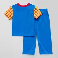 Disney Collection Toddler Boys Toy Story Woody Crew Neck Short Sleeve 2-pc. Pajama Sets