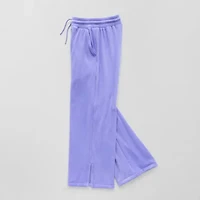 Xersion Ribbed Velour Little & Big Kid Girls Mid Rise Straight Regular Fit Pull-On Pant