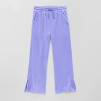 Xersion Ribbed Velour Little & Big Kid Girls Mid Rise Straight Regular Fit Pull-On Pant