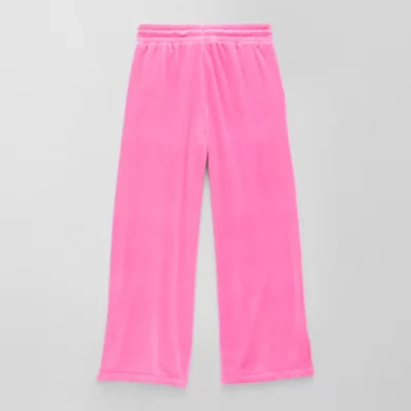 Xersion Ribbed Velour Little & Big Kid Girls Mid Rise Straight Regular Fit Pull-On Pant