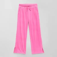 Xersion Ribbed Velour Little & Big Kid Girls Mid Rise Straight Regular Fit Pull-On Pant