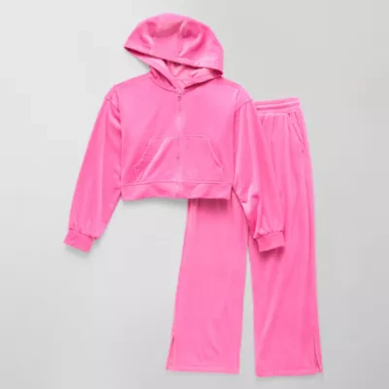 Xersion Ribbed Velour Little & Big Kid Girls 2-pc. Pant Set