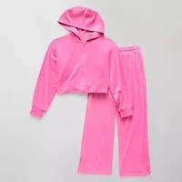 Xersion Ribbed Velour Little & Big Kid Girls 2-pc. Pant Set