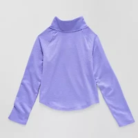 Xersion Soft Textured Little & Big Kid Girls Long Sleeve Regular Fit Henley Shirt