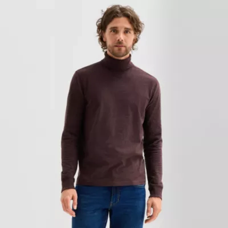 mutual weave Mens Long Sleeve Regular Fit Turtleneck