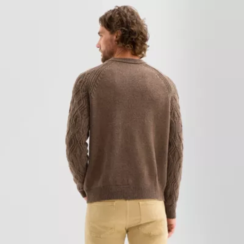 mutual weave Mens Crew Neck Long Sleeve Pullover Sweater