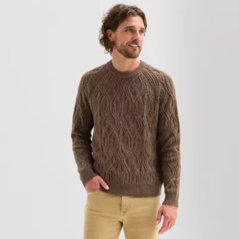mutual weave Mens Crew Neck Long Sleeve Pullover Sweater