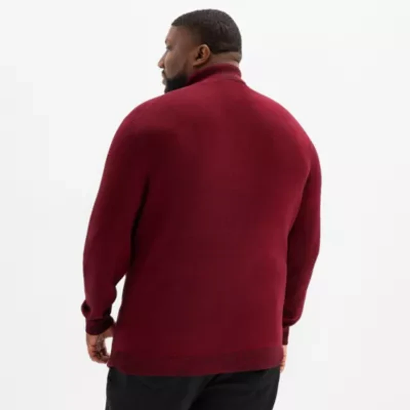 Shaquille O'Neal XLG Marl Big and Tall Mens Turtleneck Long Sleeve Pullover Sweater