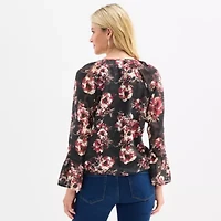 Frye and Co. Womens Split Tie Neck Long Sleeve Blouse