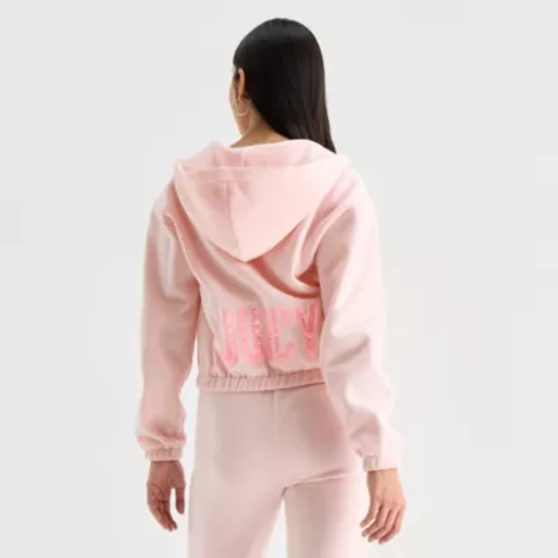 Juicy By Couture Womens Long Sleeve Fleece Zipper Juniors Hoodie
