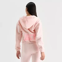 Juicy By Couture Womens Long Sleeve Fleece Zipper Juniors Hoodie