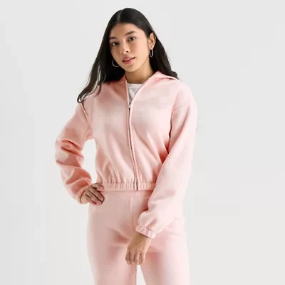 Juicy By Couture Womens Long Sleeve Fleece Zipper Juniors Hoodie