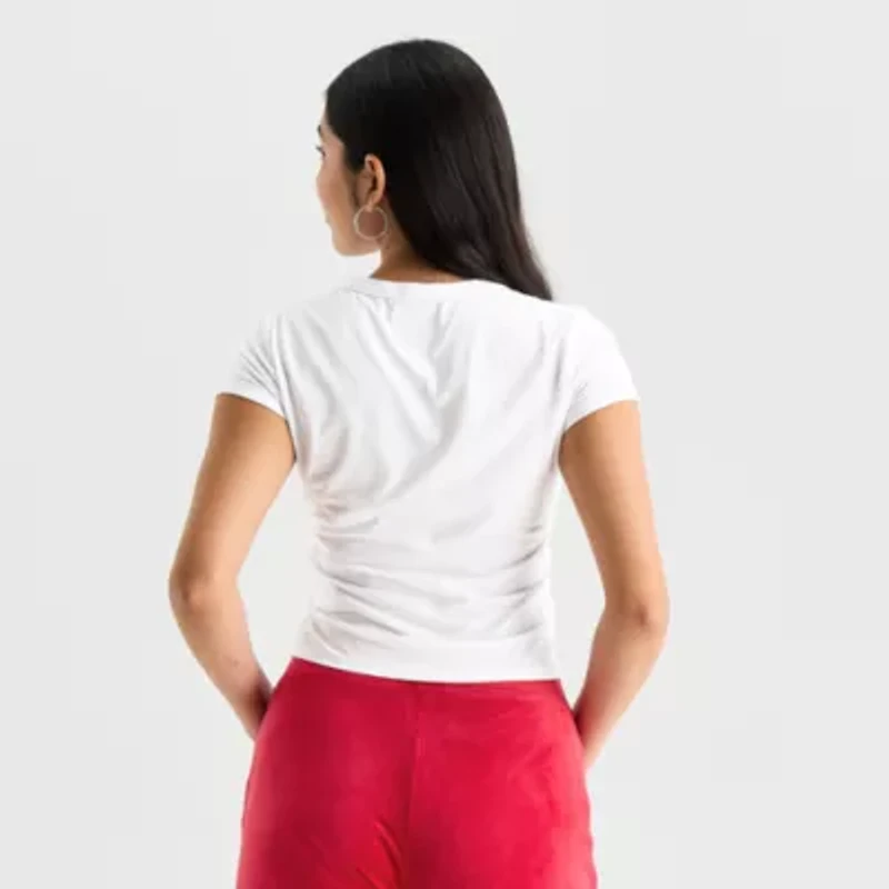 Juicy By Juicy Couture Womens Juniors Short Sleeve Regular Fit Graphic T-Shirt