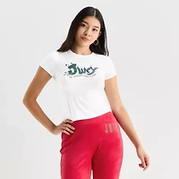 Juicy By Juicy Couture Womens Juniors Short Sleeve Regular Fit Graphic T-Shirt
