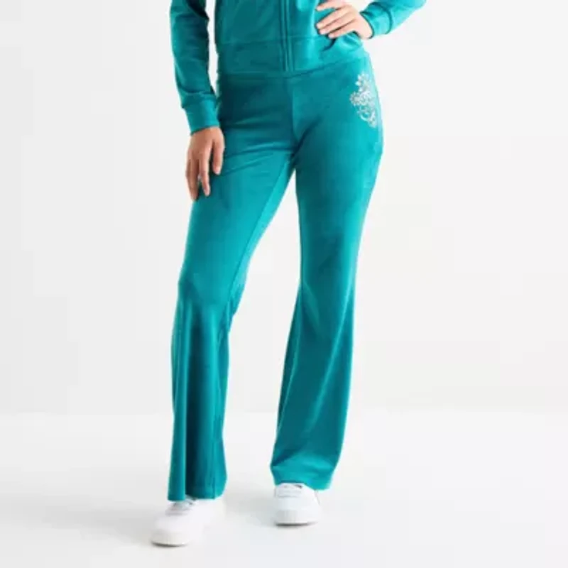 Juicy By Couture Womens Juniors Flare Mid Rise Track Pant