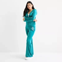 Juicy By Couture Womens Juniors Flare Mid Rise Track Pant