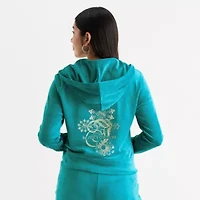 Juicy By Couture Womens Juniors Hooded Lightweight Track Jacket