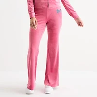 Juicy By Couture Womens Juniors Flare Mid Rise Track Pant