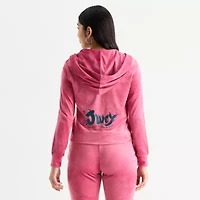 Juicy By Couture Womens Juniors Hooded Lightweight Track Jacket