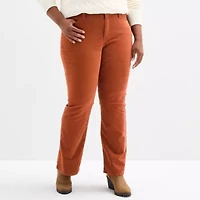 St. John's Bay Womens Plus Mid Rise Bootcut Corduroy Pant