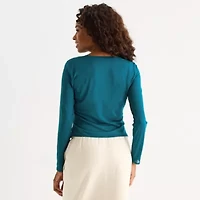 Xersion Womens Mesh Crew Neck Long Sleeve Active T-Shirt