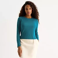 Xersion Womens Mesh Crew Neck Long Sleeve Active T-Shirt