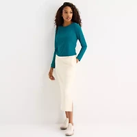 Xersion Womens Mesh Crew Neck Long Sleeve Active T-Shirt
