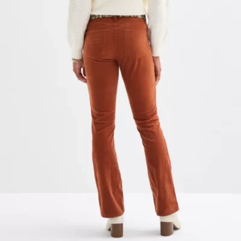 St. John's Bay Womens Mid Rise Bootcut Corduroy Pant