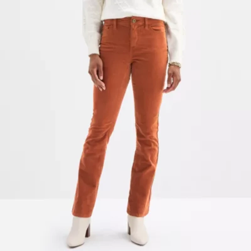 St. John's Bay Womens Mid Rise Bootcut Corduroy Pant